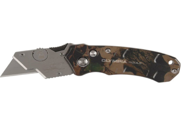 Olympia 33-204 Turbofold Camo Folding Knife, Green