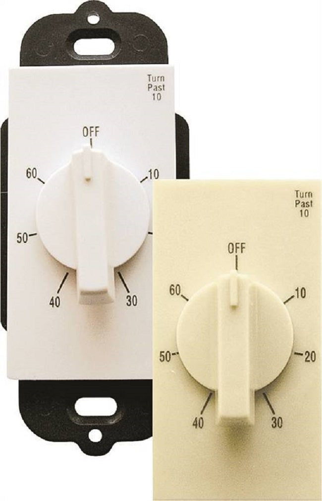 Air King AKT60 Timer Switch, 15 A, 60 min Time Setting, Almond/White