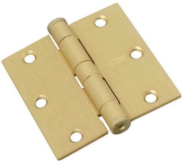 Stanley S820-548 Standard Weight Hinge, 3-1/2", Bright Brass