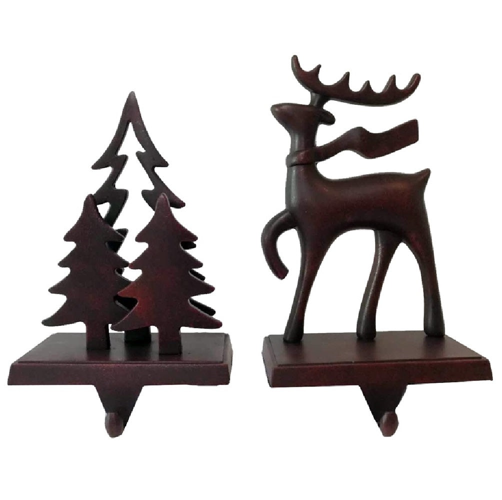Santas Forest 22421 Christmas Deer & Tree Stocking Rustic Holder