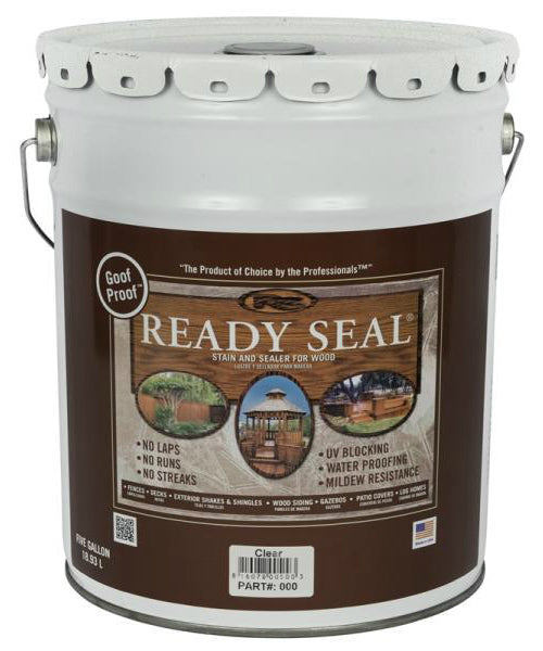 Ready Seal 500 Exterior Wood Stain and Sealer, 5 gallon, Clear