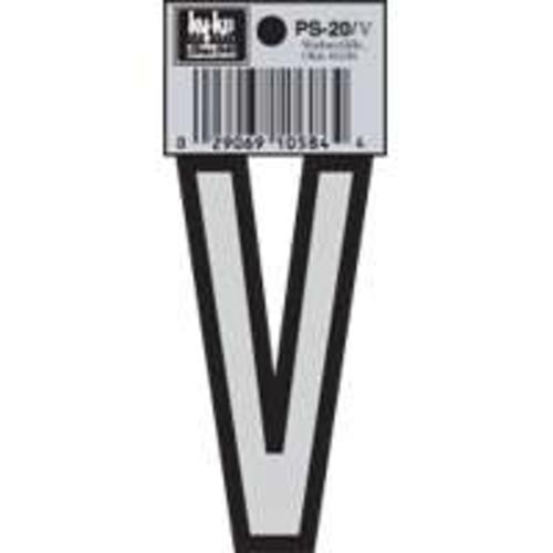 Hy-Ko PS-20/V Vinyl lettering Reflective House Letter V, Size 3-1/4"