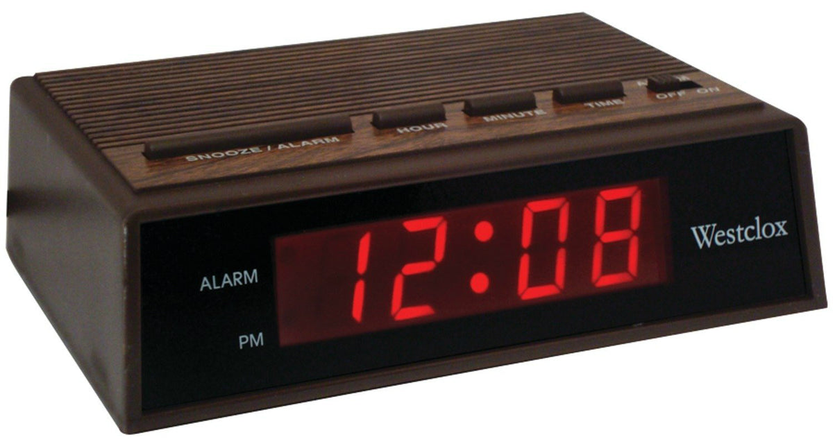 Westclox 22690 Digital LED Woodgrain Alarm Clock