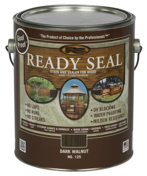 Ready Seal 125 Dark Walnut Exterior Wood Stain and Sealer, 1 Gallon