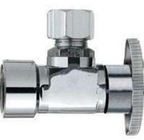 Plumb Pak PP51-1PCLF Quarter Turn Angle Valve, Chrome, 1/2" x 1/2"