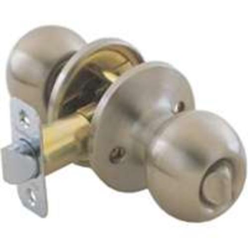 Toolbasix 6072SS-BK-3L Ball Privacy Knob Lockset Stainless Steel