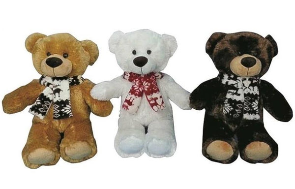Holiday Basix 28307/28101 Christmas Bear, 18" H , Assorted Colors