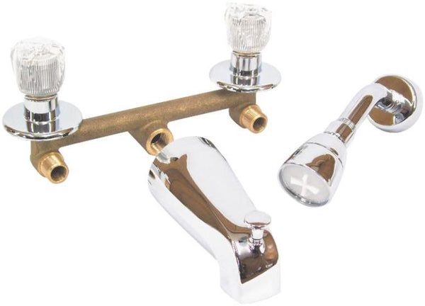 Us Hardware P-004N Tub & Shower Faucet, 2-Value, Clear