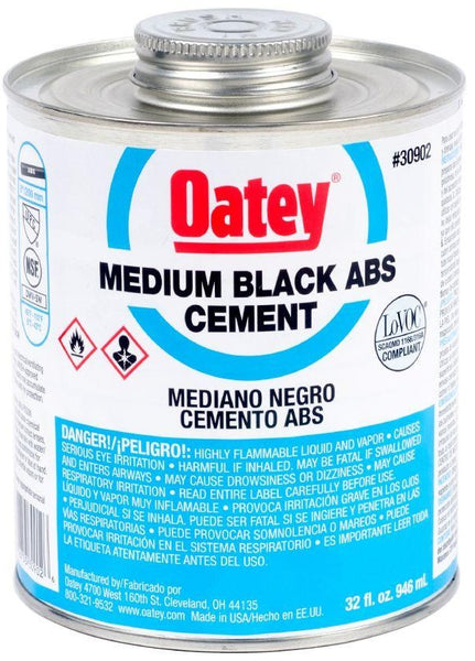 Oatey 30902 ABS Medium Bodied Solvent Cement, 32 Oz, Black