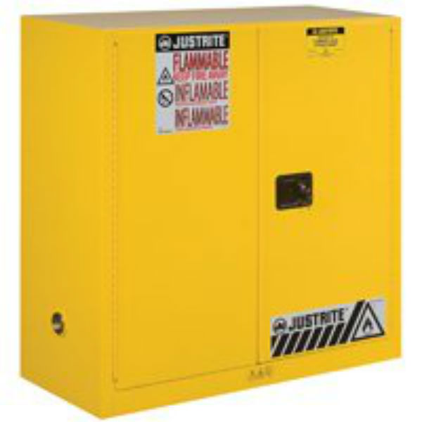 Justrite 893000 Double Wall Manual Safty Cabinet 30 Gallon, Yellow