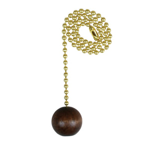 Jandorf 60312 Wallnut Round Pull Chain, 12"
