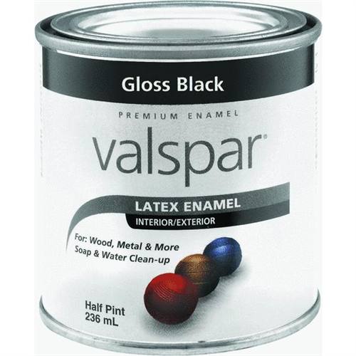 Valspar 410.0065048.003 Interior/Exterior Acrylic Latex Enamel, 1/2 Pint, Gloss, Black