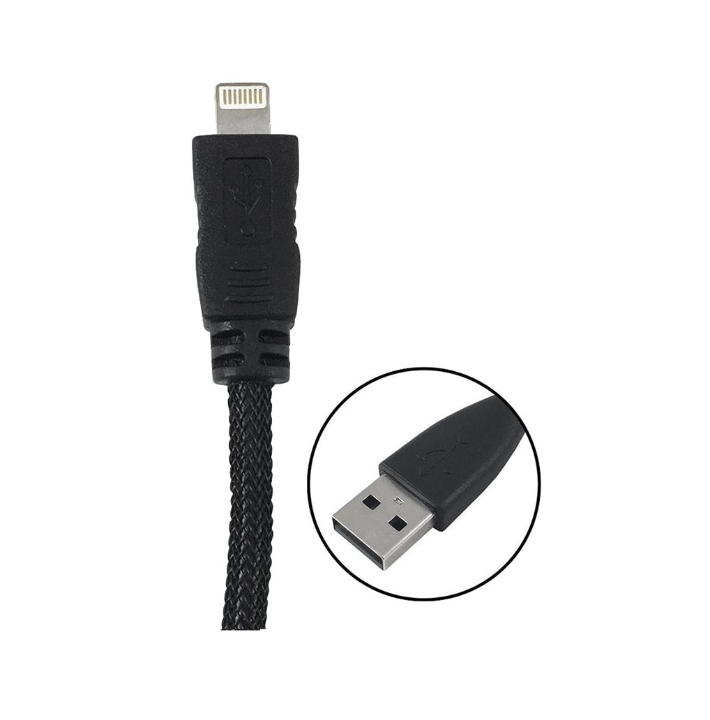 AmerTac PM1006U8BB Zenith Lightning 8-Pin To USB Cable, Black, 6' L
