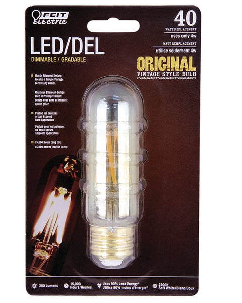 Feit Electric BPVT10/LED T10 Vintage Style LED Light Bulb, 2200 K