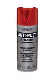 Valspar 044.0021927.076 Anti-Rust Armor Spray Paint, 12 Oz, Safety Red