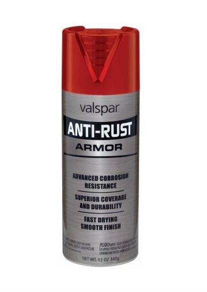 Valspar 044.0021927.076 Anti-Rust Armor Spray Paint, 12 Oz, Safety Red