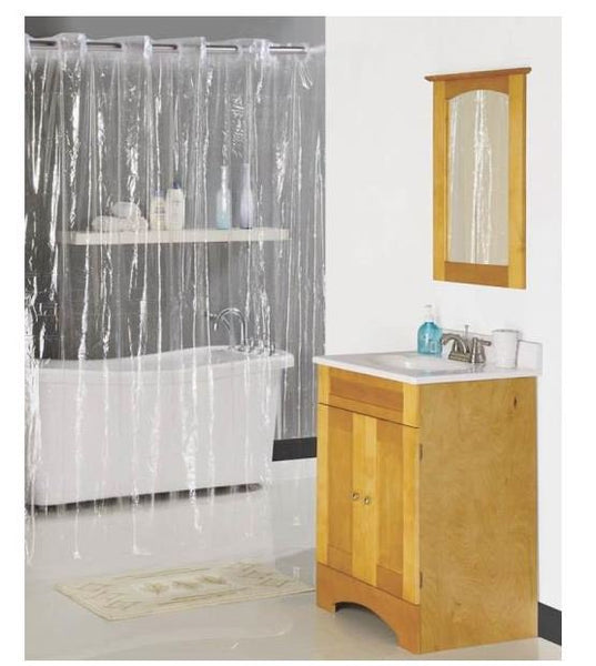 Simple Spaces XG-02-CL Hookless Shower Curtain, Clear, 70" X 72"