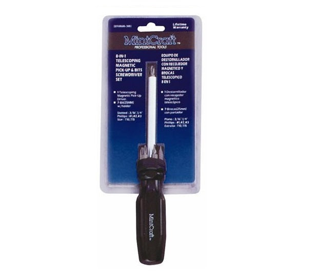 Mintcraft TC42007S 8-In-1 Telescoping Driver & Bit Set