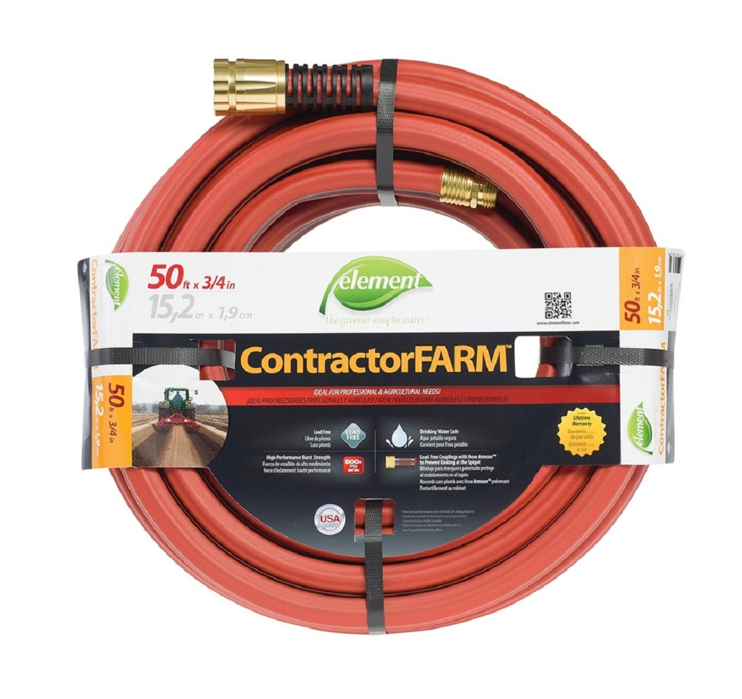 Element ELCF34050 Contractor Farm Garden Hose, 3/4" x 50'