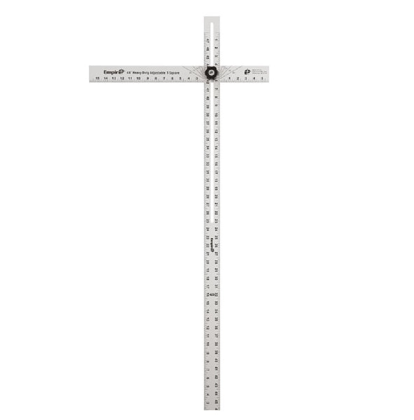 Empire 419-48 Heavy Duty Adjustable T-Square, Aluminum, Silver, 48" L