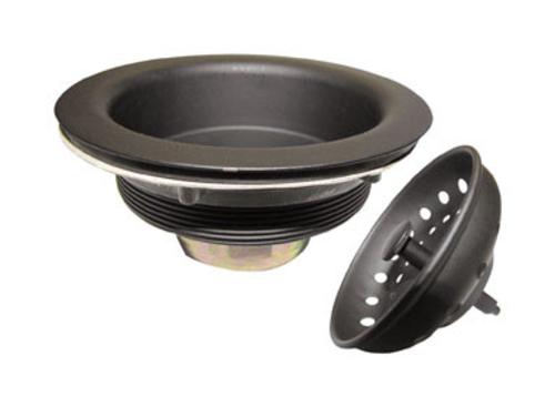 Keeney K5414BLK Sink Strainer Work Horse, Stainless Steel, Black