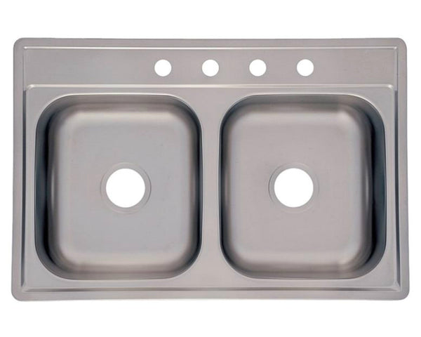 Franke FDS704NB Kitchen Double Bowl Sink, 33" x 22" x 7"