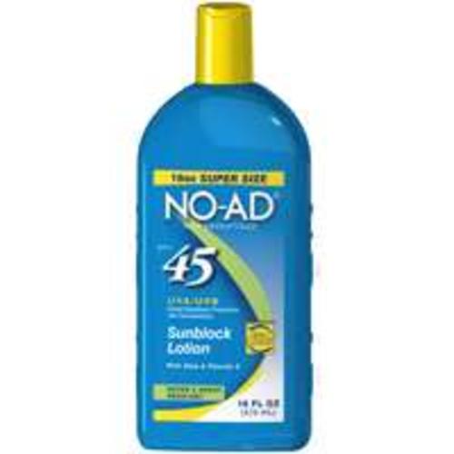No-Ad 218 Sunblock Lotion, SPF-45, 16 Oz