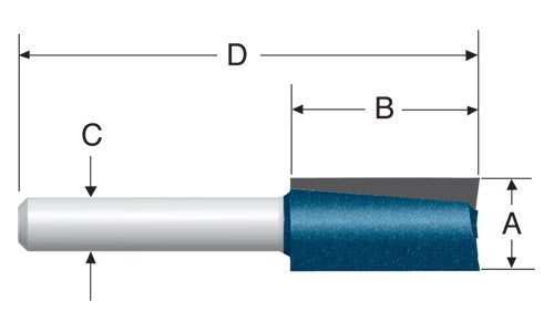 Bosch 85225MC Carbide Tipped 2-Flute Straight Bit, 3/8" x 1-1/4"