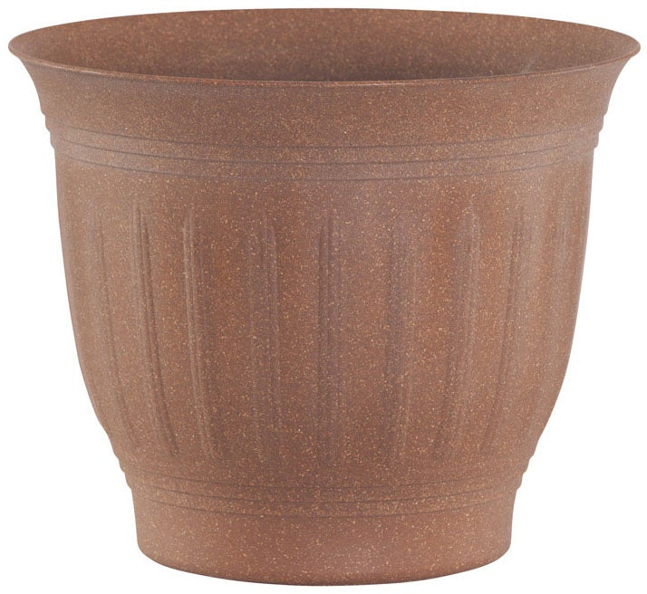 Bloem CLN12-43 Colonnade Round Planter, Resin, Dark Earth