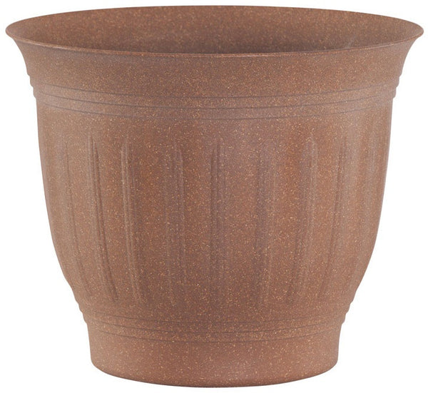 Bloem CLN12-43 Colonnade Round Planter, Resin, Dark Earth