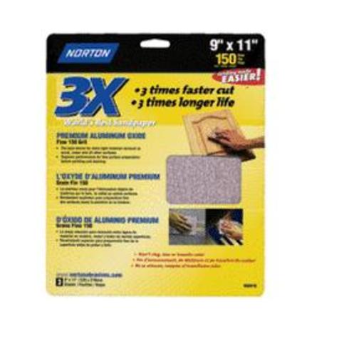 Norton 02616 3X Sandsheet 9"x11", 220 Grit
