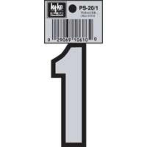 Hy-Ko PS-20/1 Reflective Vinyl House Number 3-1/4", #1