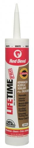 Red Devil 0856PR Lifetime Pro Adhesive Sealant, White, 10.1 Oz