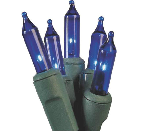 Holiday Basix U10Y082D Mini Light Set, Blue, 100-Bulb