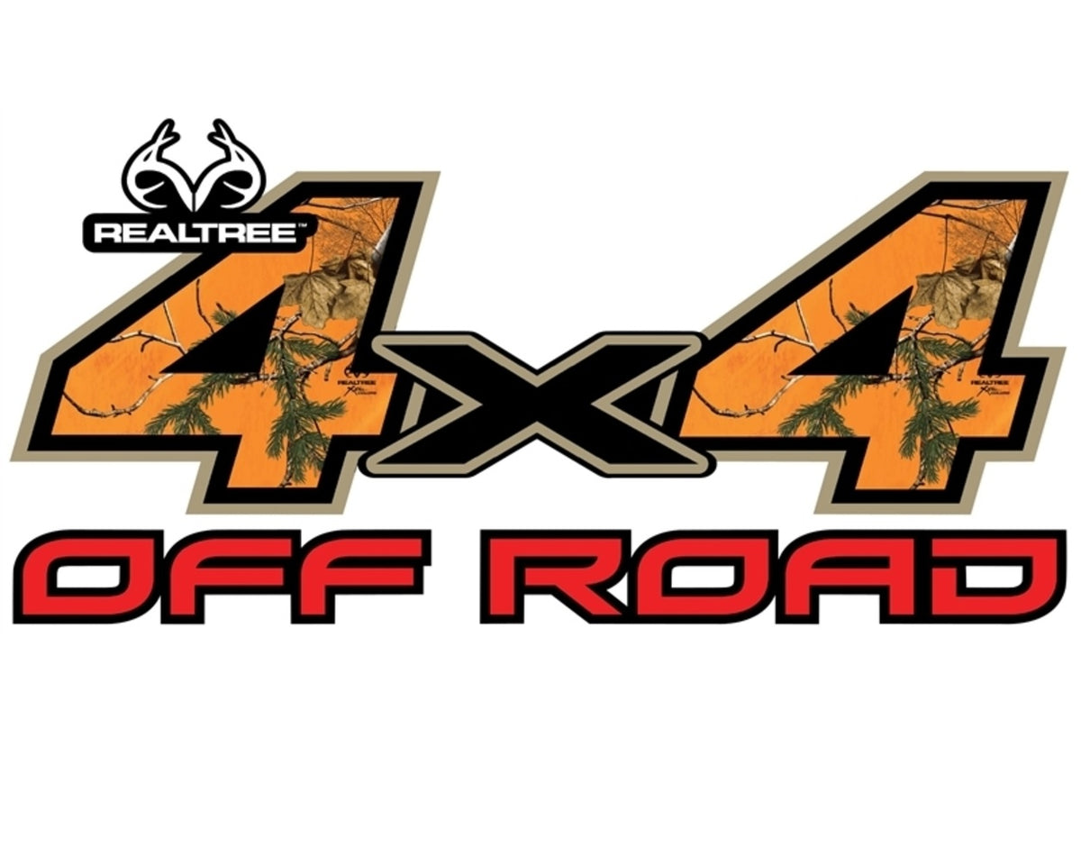 Realtree RT-4X4-XTBLZ X4 Off Road Xtra Blaze Camo Decal, 6.25" x 13.25"