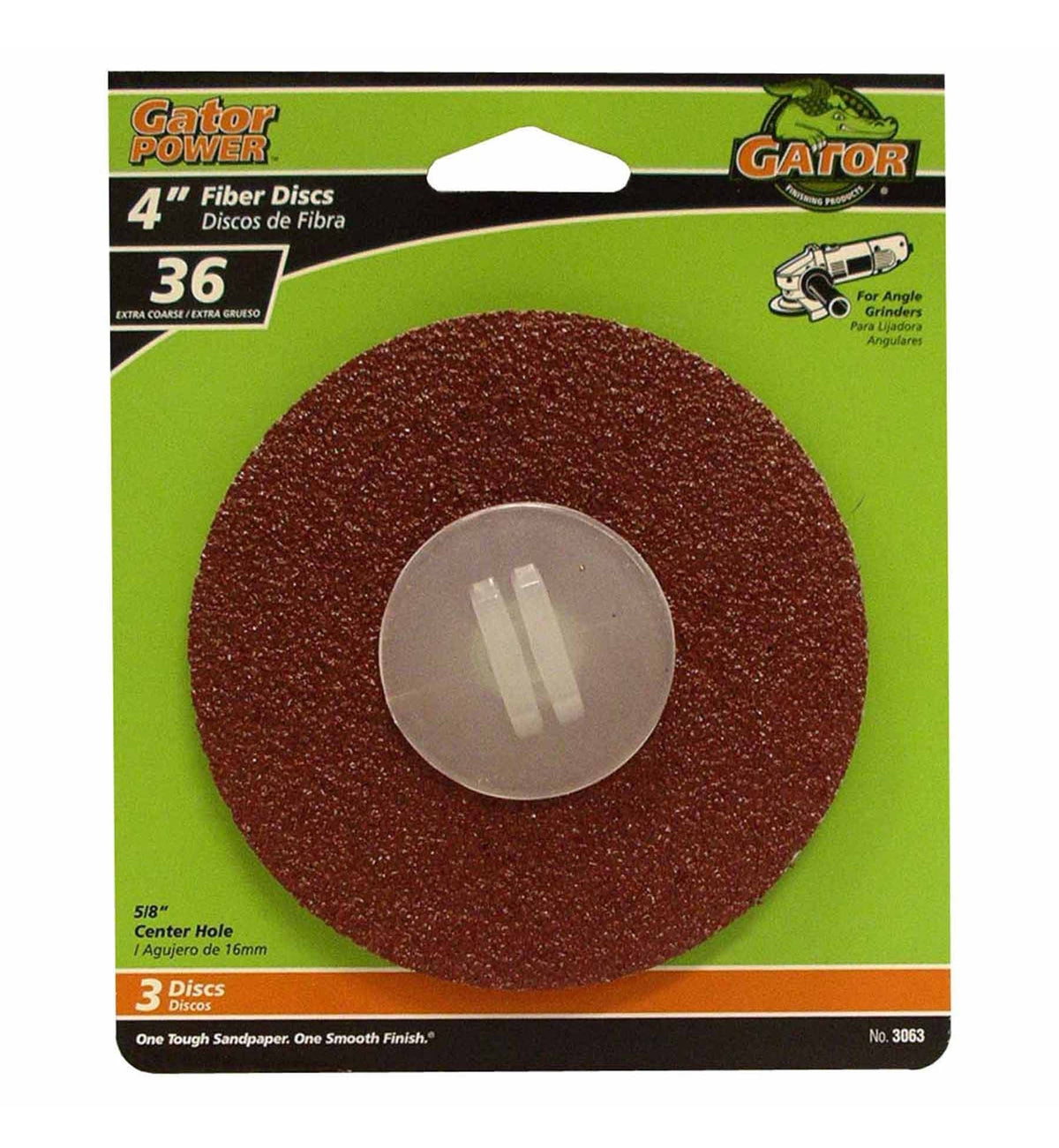 Gator 3063-012 Fiber Sanding Discs, 4 in x 5/8 in, 36 Grit