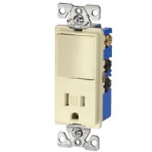 Cooper Wiring TR7730W Tamper Resistant Decorator Combination Switch/Receptacle, 15 Amp, White
