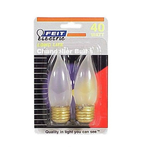 Feit Electric BP40EFF Flame Tip Chandelier Light Bulb, 40 Watts, 120 Volt