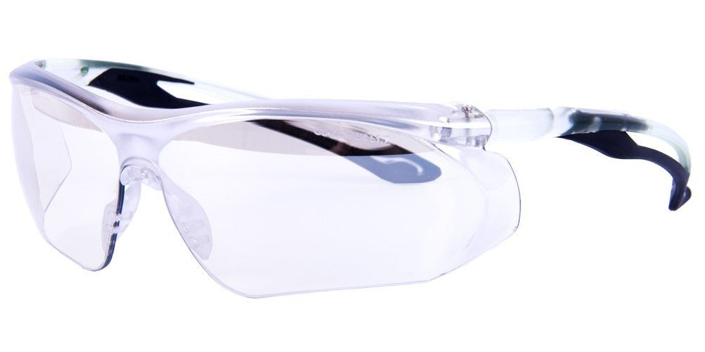 Forney 55429 Safety Glasses, Parralax with Black Flex Temple and Clear Frame