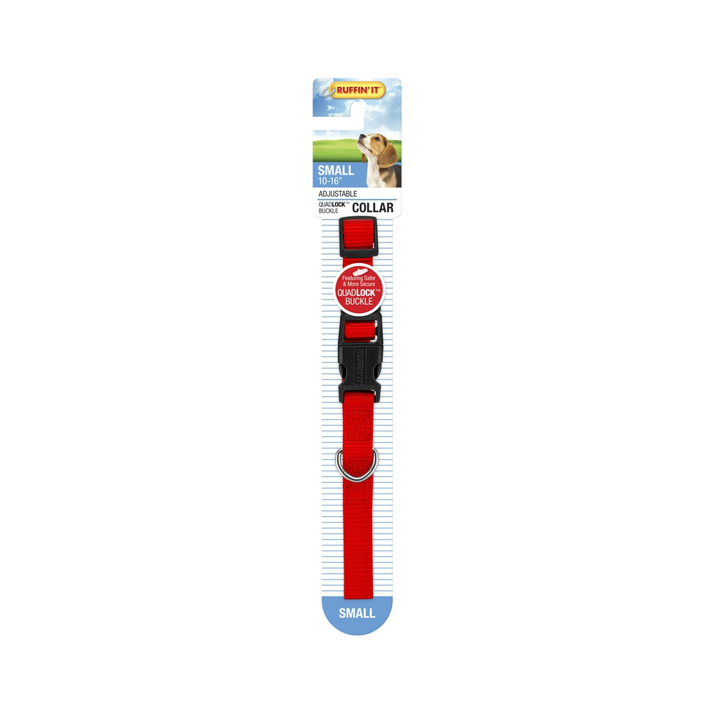 Westminster Pet 7N31141 Ruffin' It Adjustable Dog Collar, Nylon, Red, 10 - 16"