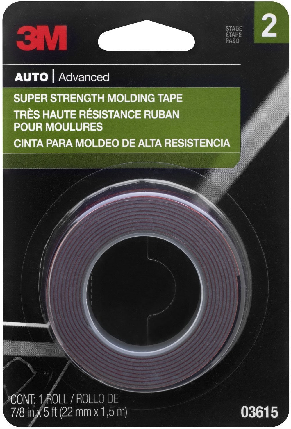 3M 03615 Molding Tape, 7/8" x 5&#039;