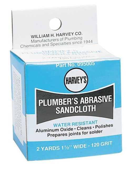 Harvey's 095005 Ez Clean Plumbers Abrasive Sand Cloth, 1-1/2" x 2 Yard