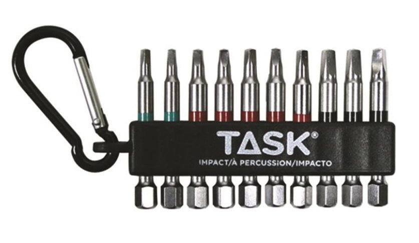 Task Tools T67920 Mixed Robertson Impact Carabiner Clip, 10 Piece