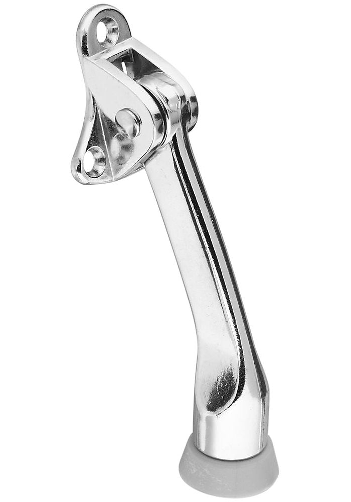 National Hardware N243-824 Kickdown Door Stop, Die Cast Zinc, Chrome, 4"