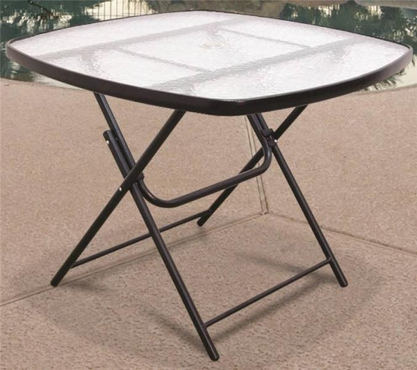 Seasonal Trends T5E36KR1J33 Folding Chat Table, Glass, 36"