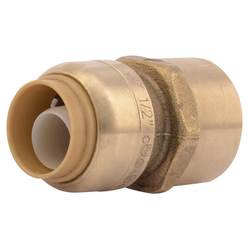 SharkBite U072LFA4 Straight Tube Adapter, 1/2", Brass