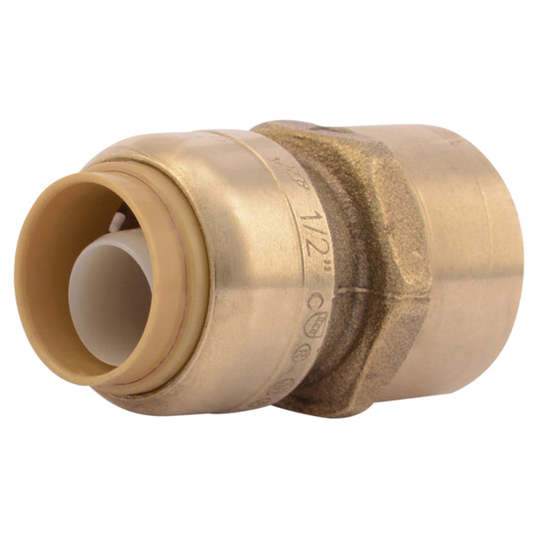 SharkBite U072LFA4 Straight Tube Adapter, 1/2", Brass