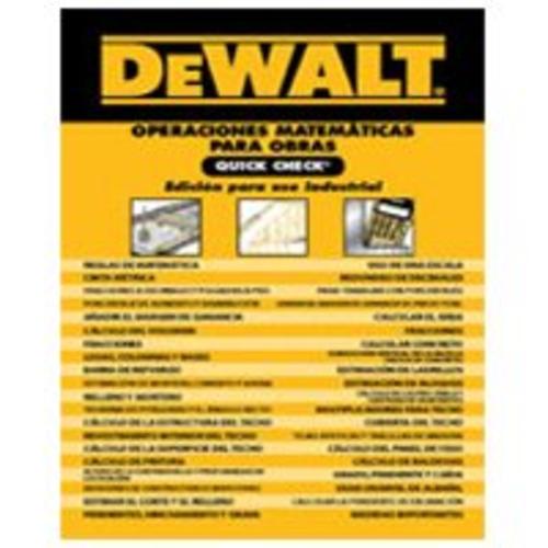 DeWalt 9780840021939 Spanish Edition Construction Quick Math Book