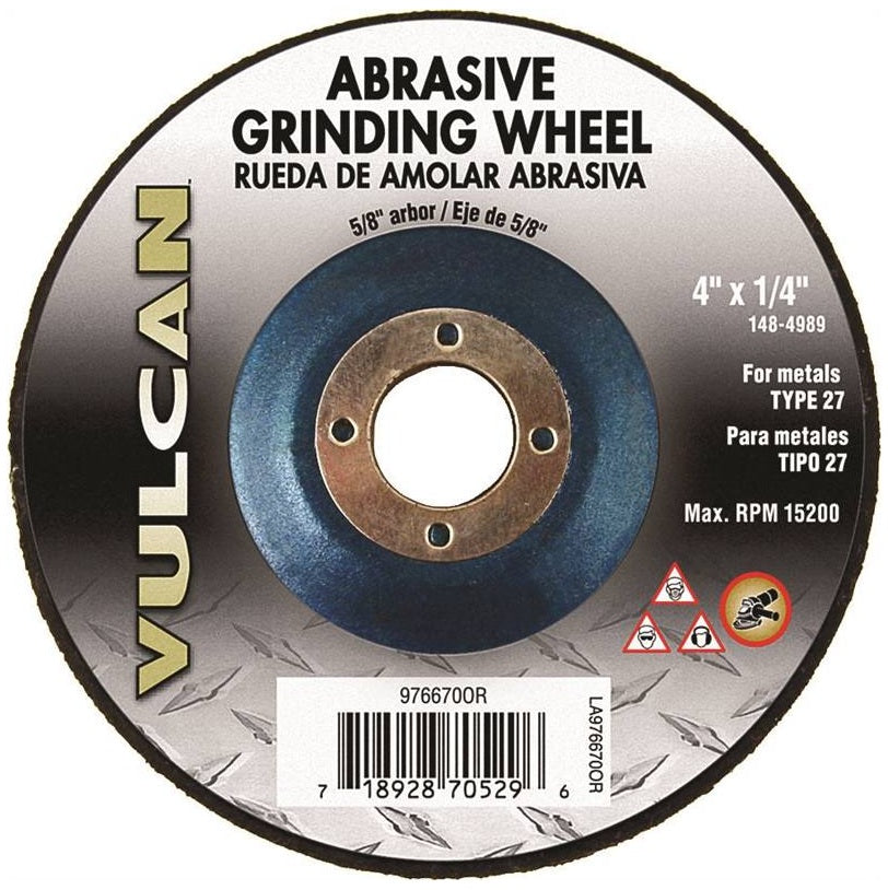 Vulcan 976670OR Depressed Center Cut-Off Wheel, 4" Dia, 15200 RPM