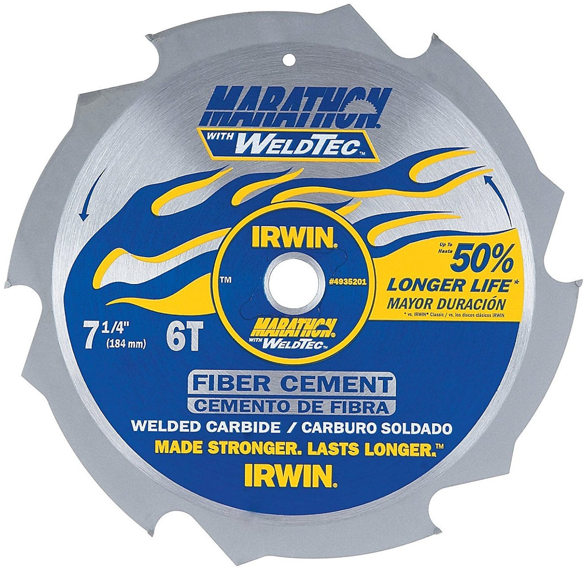 Irwin 4935201 WeldTec Corded Circular Fiber Cement Saw Blade, 7-1/4"